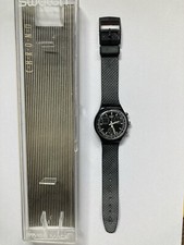 1990 Swiss Swatch Black Friday SCB100 Chronograph Chrono No Prade