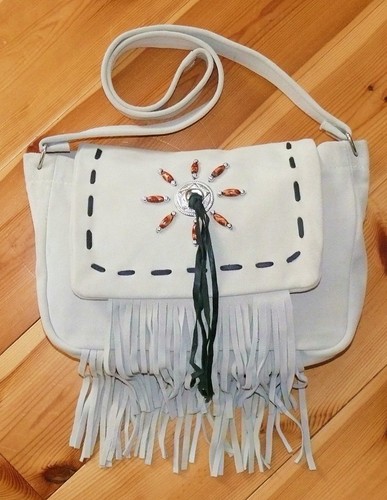 Borsa con frange pelle - frange,