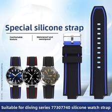 Per Oris 7730 7740 AQUIS Cinturino Orologio Silicone Convesso Uomo Subacqueo 24x12mm