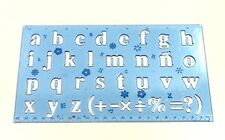 NORMOGRAFO MASCHERA STENCIL LETTERE MINUSCOLE + SIMBOLI  X SCUOLA CASA E UFFICIO