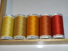 LOTTO 5 SPOLE DA 250 MT GUTERMANN GIALLO ROSSO NUOVO FONDO MAGAZZINO MERCERIA