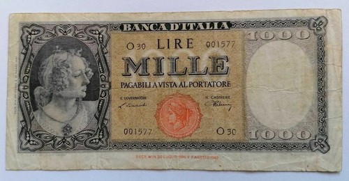 Banconota 1000 lire - banconota, testina