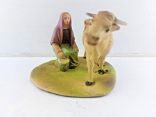 BASE SCENARIO STATUINA PRESEPE NARDI CONTADINA CON MUCCA