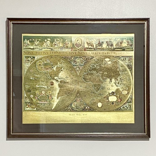 Mappa parete vintage blu - parete,