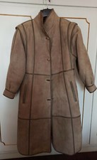 CAPPOTTO ARTIGIANALE VINTAGE 90 MONTONE ROVESCIATO DONNA VERA PELLE TG 46 OTTIMO