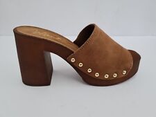 Moni Ciabatte Donna in Pelle Scamosciata Con Tacco 8,5 Cm - TDM (Testa di Moro)