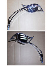 COPPIA specchietti retrovisori custom cromati ovali cateye diamond