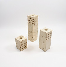 3 vasi travertino soprammobili design era Fratelli Mannelli Cerri Nestore vaso