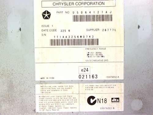Autoradio chrysler sebring - chrysler, 2