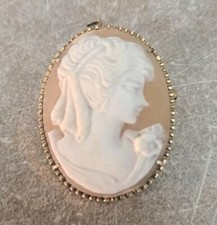 Ciondolo Spilla Cammeo Pietra Dura Naturale Argento 925 Torre Del Greco Punzone