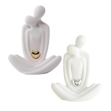 Coppia Statue Scultura in ceramica Amanti romantici ornamenti abbracci figurine