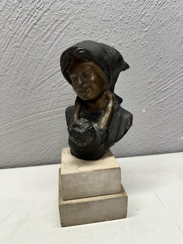 Busto scultura donna - , con
