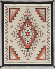 Tappeto grigio lana navajo - tappeto,