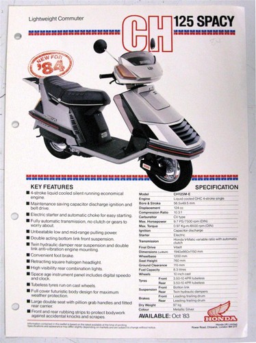 Honda ch125 spacy - honda, opuscolo
