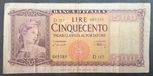1947 italy 500 lire - 500,