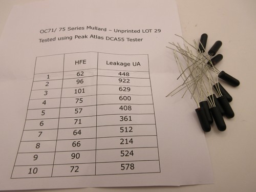 Oc71 oc75 serie mullard - oc75,