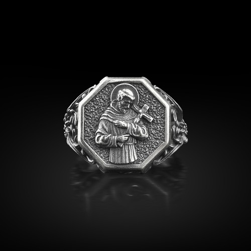Anello uomo cattolico - anello, san
