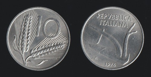Lire 1974 spighe aratro - spighe,