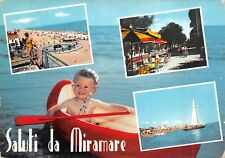 A5212) SALUTI DA MIRAMARE VEDUTINE VIAGGIATA. RIMINI BAMBINO CANOA GONFIABILE