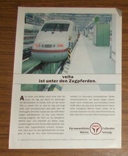 Rara pubblicità VELTA riscaldamento a pavimento ICE stabilimento operativo Amburgo InterCity 1992