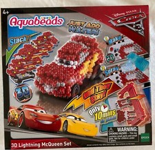 Disney Pixar CARS 3 Aquabeads Aqua Beads 3D Lightning McQueen Set Nuovo
