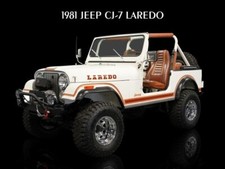 Jeep CJ-7 Laredo 1981 colore bianco NUOVA insegna in metallo: 9x12" e spedizione gratuita