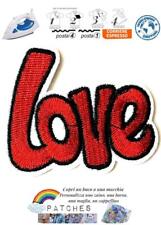 Patch scritta Love red iron on toppa termoadesiva amore embroidery amour écusson
