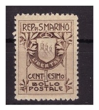 SAN MARINO 1910 -  STEMMA 1 CENTESIMO   NUOVO  ** MNH