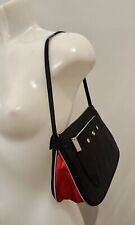 Pochette, Mini Tracolla Donna in Tessuto Nero e Rosso " YSL "