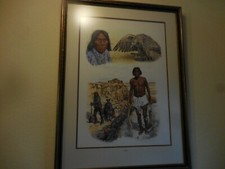 Dipinto acquerello originale d'epoca di indiano "HOPI" di Hubert Wackermann, 1976