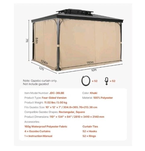 Vevor gazebo ricambio tenda - vevor,