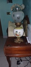 Lampada  d'epoca, ottone vetro e ceramica lume antico vintage antiquariato
