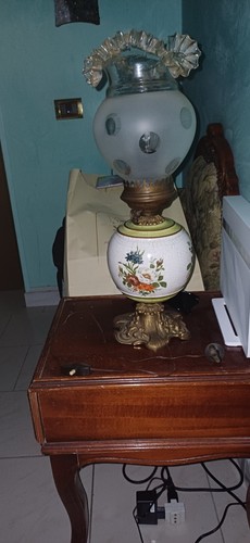 Lampada epoca ottone - ottone, vetro