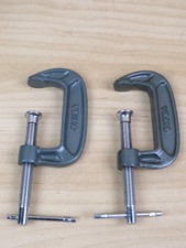 vecchia COPPIA DI MORSETTI A G per fissaggio in acciaio bloccare morsa di
