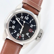 Orologio Hamilton Khaki Field Quarzo 38mm 18cm Cinturino Pelle Batteria Nuova Usato