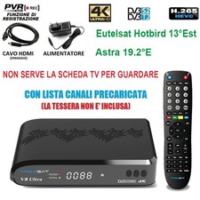 Decoder 4K HD Tivusat Satellitare Terrestre DVB-T2/S/S2 Combo Ricevitore PVR LCN