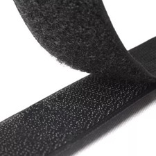 25 METRI Velcro Strappo da cucire da 2 cm completo maschio+femmina NERO