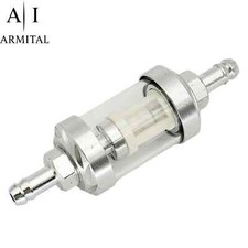 Filtro Benzina Olio 8mm in Vetro e Lega CNC per Moto Cross Dirt Pit Bike Scooter