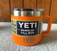 YETI Rambler 14 oz TAZZA con coperchio Magslide (edizione limitata KING CRAB ORANGE)