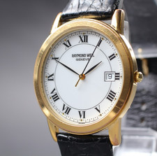 [Ecc + 5] Orologio da uomo Raymond Weil Geneve 5548 34 mm quadrante bianco da...