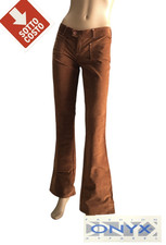 PANTALONI  "ONYX"  Velluto a ZAMPA VITA BASSA con TASCHE-VINTAGE-PREZZO -70%