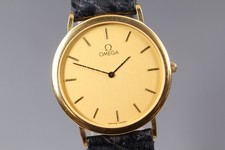 [Ecc+5] Orologio da uomo al quarzo OMEGA De Ville 195.0075.2 quadrante oro...