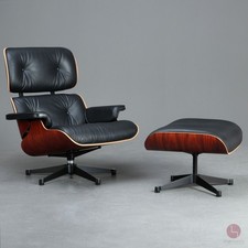 Vitra Eames Lounge Chair + poltrona ottomana in palissandro pelle nera premium TOP
