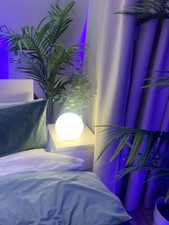 LAMPADA DA TAVOLO/COMODINO IKEA FADO ELEGANTE ROTONDA BIANCA GRANDE DIAMETRO 25cm NUOVA