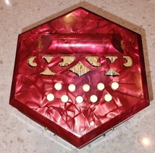 Concertina/Fisarmonica Vintage Made in Italy, Cellulosa Perla Rossa 20 Pulsanti