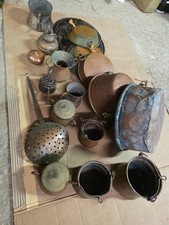 LOTTO ARTICOLI IN RAME VINTAGE 18 PEZZI - Pentole, Paioli, Brocche ecc.  8KG