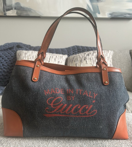 Borsa gucci logo denim - borsa, blu