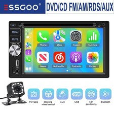 Autoradio Doppio 2 DIN Carplay Android Auto Con Fotocamera CD RDS DVD 3USB Bluetooth