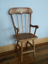 Vintage Oak Hill New Hampshire Children Toddler Chair Kitchen Dining not rocking