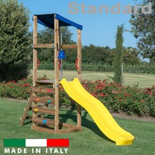 SAVINOUTDOOR Scivolo bambini Torre Singola con tetto Arrampicata Parco Giochi 